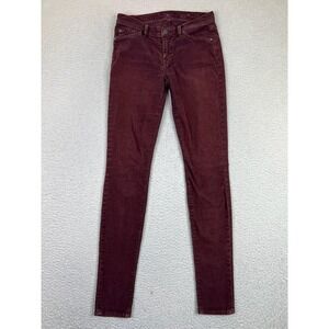 7 For All Mankind Corduroy Jeans Womens 27 Purple Gwenevere Skinny Stretch